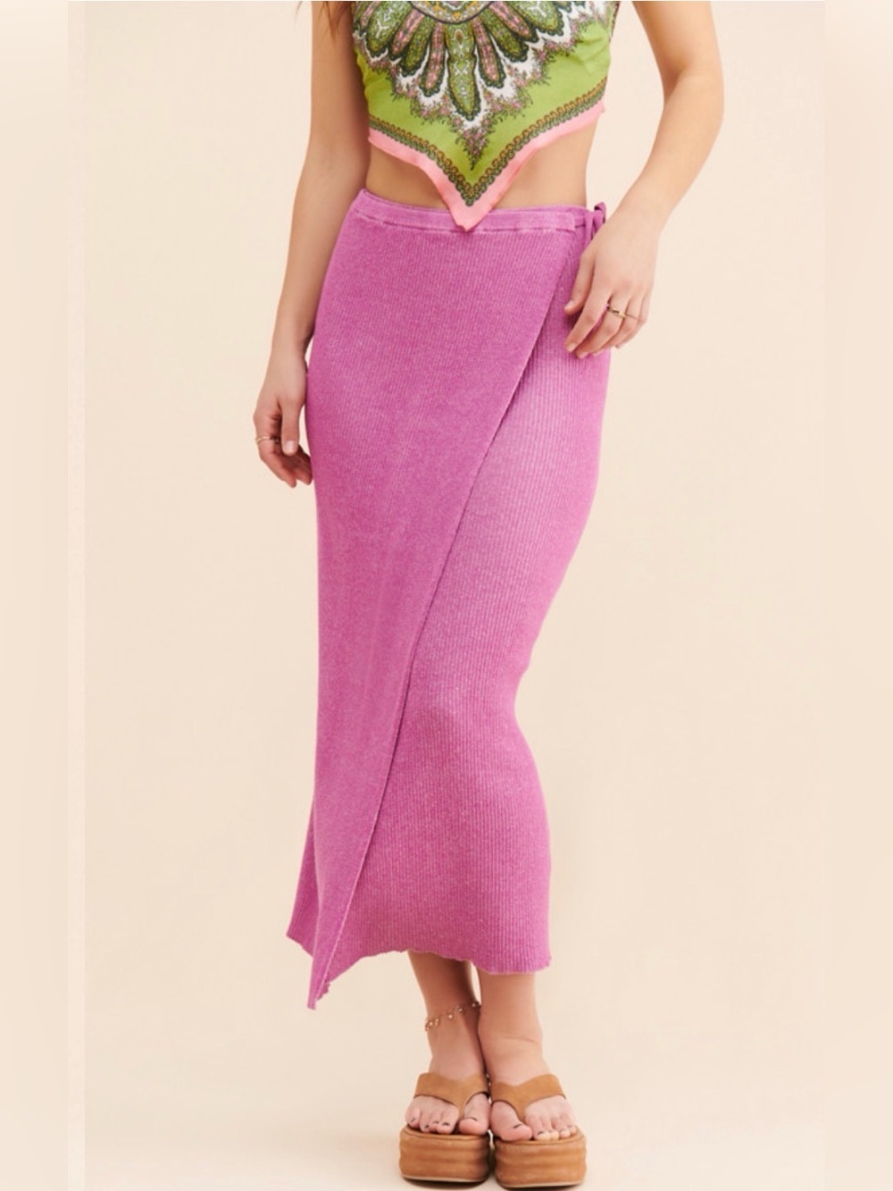 Free People Borderline Midi Skirt Size Medium